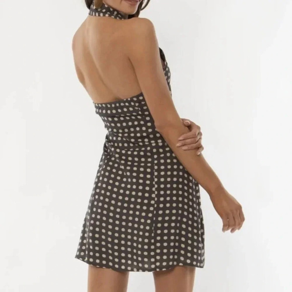 AMUSE SOCIETY LOLITA WOVEN HALTER DRESS - BLACK FADE - Picture 2 of 5